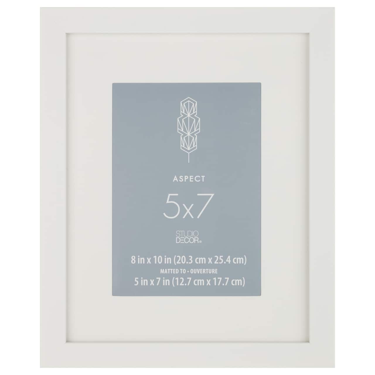 12 Pack: White 5&#x22; x 7&#x22; Narrow Frame With Mat, Aspect By Studio D&#xE9;cor&#xAE;